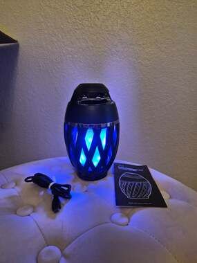 Outdoor Bluetooth Speaker with Blue LED Light, flame